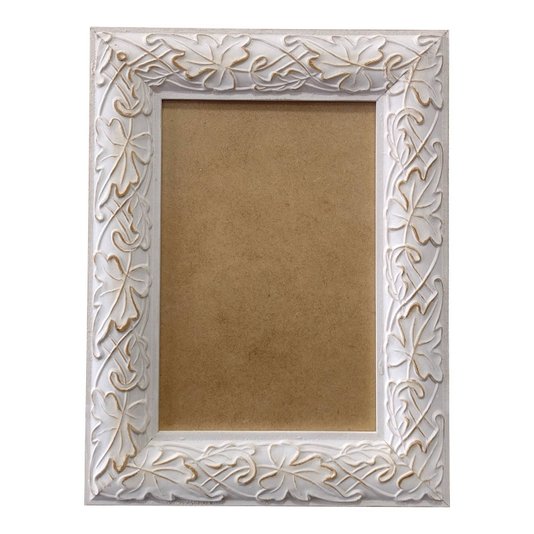 Moldura com Gravação de Folhas Ornamentais para Quadros e Fotos com Fundo MDF e PVC Antirreflexo - 3x1,5