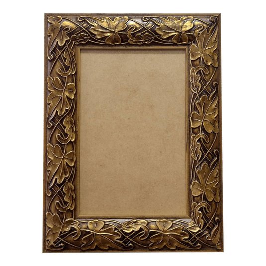 Moldura com Gravação de Folhas Ornamentais para Quadros e Fotos com Fundo MDF e PVC Antirreflexo - 3x1,5
