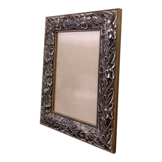 Moldura com Gravação de Folhas Ornamentais para Quadros e Fotos com Fundo MDF e PVC Antirreflexo - 3x1,5