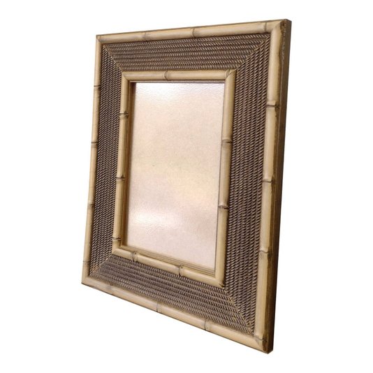 Moldura com Gravação de Bambu para Quadros e Fotos com Fundo MDF e PVC Antirreflexo - 4,5x1,5