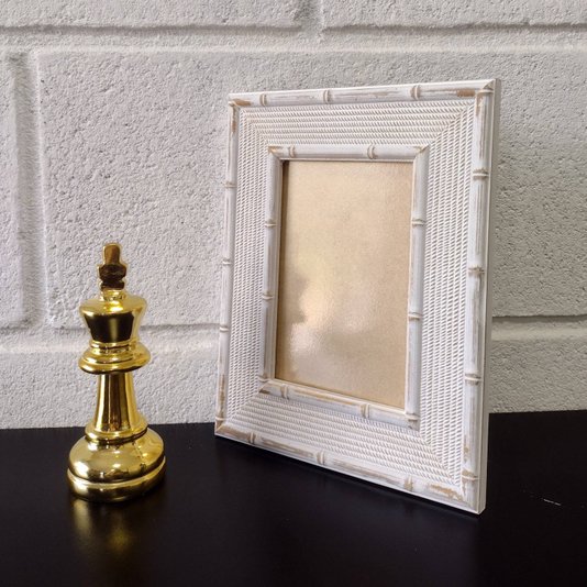 Moldura com Gravação de Bambu para Quadros e Fotos com Fundo MDF e PVC Antirreflexo - 4,5x1,5