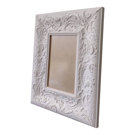 Moldura Provençal com Gravação para Quadros e Fotos com Fundo MDF e PVC Antirreflexo - 6x1,5