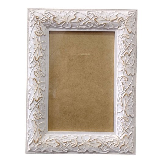 Moldura com Gravação de Folhas Ornamentais para Quadros e Fotos com Fundo MDF e Vidro - 3x1,5