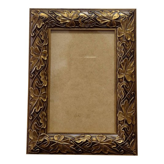 Moldura com Gravação de Folhas Ornamentais para Quadros e Fotos com Fundo MDF e Vidro - 3x1,5