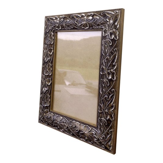 Moldura com Gravação de Folhas Ornamentais para Quadros e Fotos com Fundo MDF e Vidro - 3x1,5