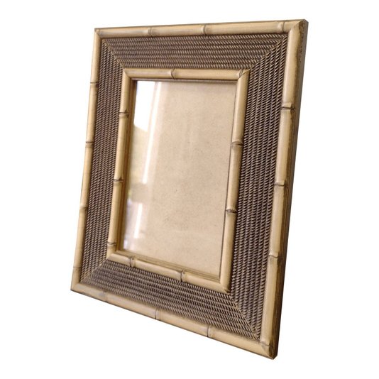 Moldura com Gravação de Bambu para Quadros e Fotos com Fundo MDF e Vidro - 4,5x1,5
