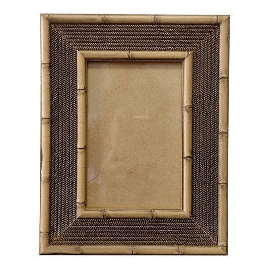 Moldura com Gravação de Bambu para Quadros e Fotos com Fundo MDF e Vidro - 4,5x1,5