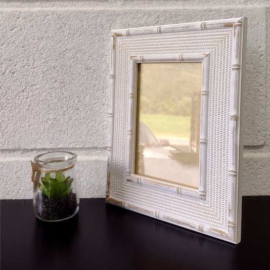 Moldura com Gravação de Bambu para Quadros e Fotos com Fundo MDF e Vidro - 4,5x1,5