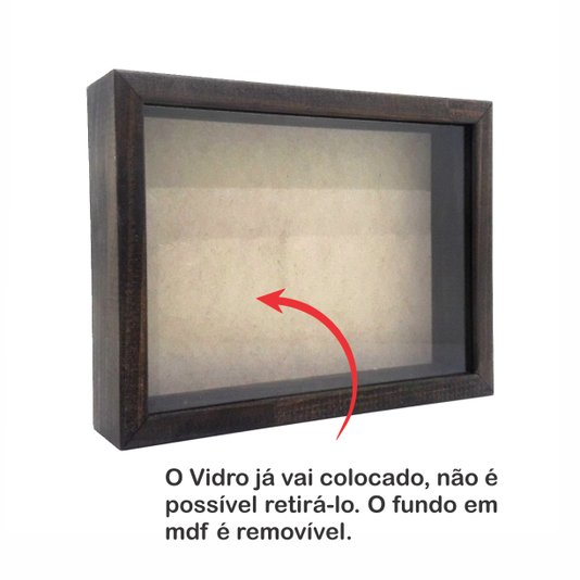 Moldura Caixa Alta com Vidro para Quadros Quilling e Scrapbook - 1,5x4,5