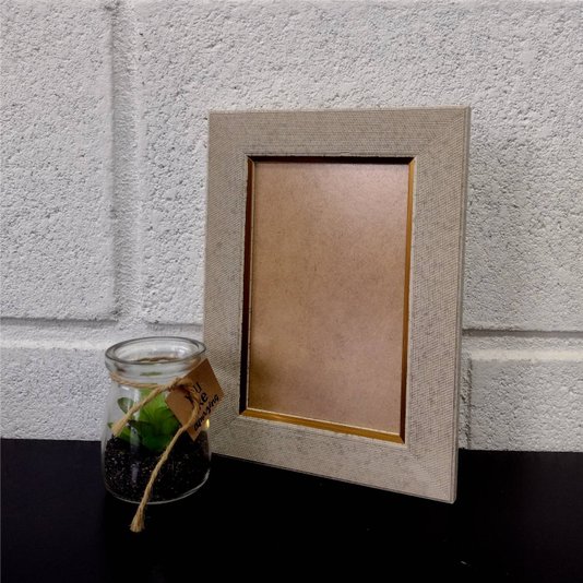 Moldura com Textura de Tecido para Quadros e Fotos com Fundo MDF e PVC Antirreflexo- 2,8x1