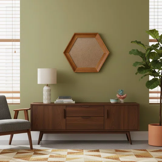 Moldura Côncava Envernizada Hexagonal para Quadros e Fotos com Fundo Mdf - 4,4x1,9