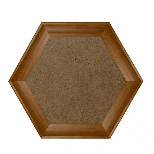 Moldura Côncava Envernizada Hexagonal para Quadros e Fotos com Fundo Mdf - 4,4x1,9