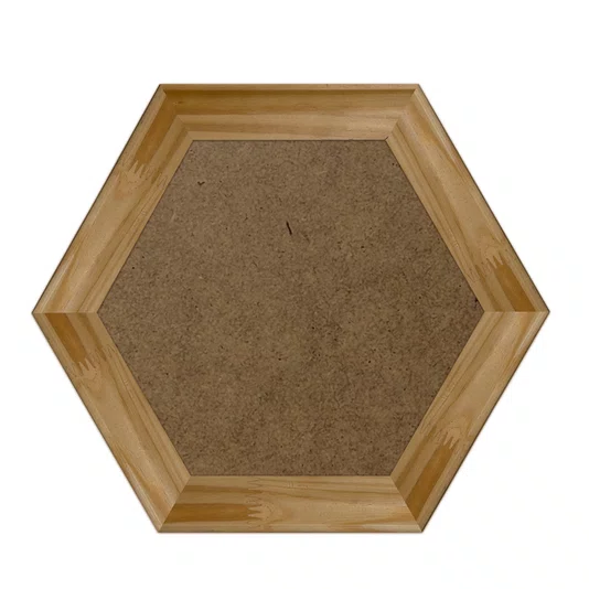 Moldura Côncava Envernizada Hexagonal para Quadros e Fotos com Fundo Mdf - 4,4x1,9