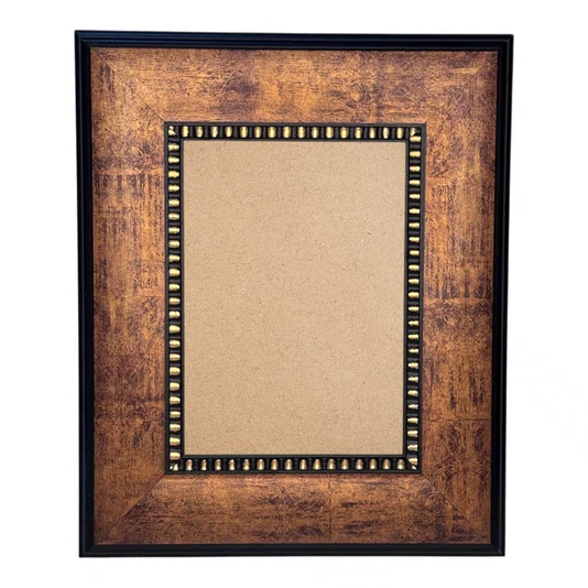 Moldura Pátina Escovada Com Bead & Reel Para Quadros e Fotos com Fundo Mdf - 6,8,1,6