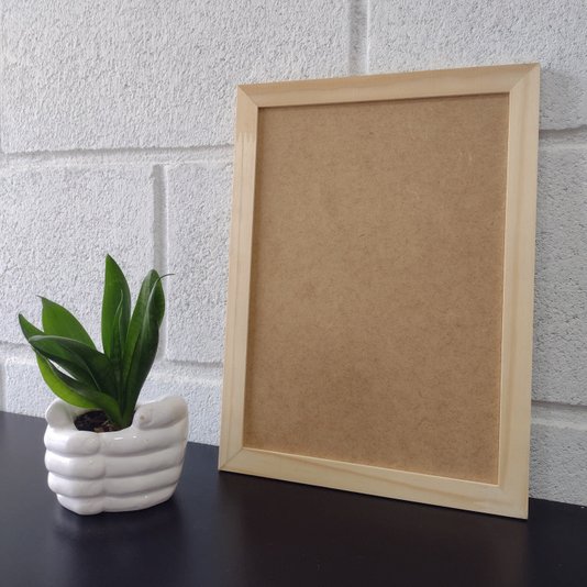 Moldura De Pinus Natural para Quadros Decorativos com Fundo MDF - 2x1