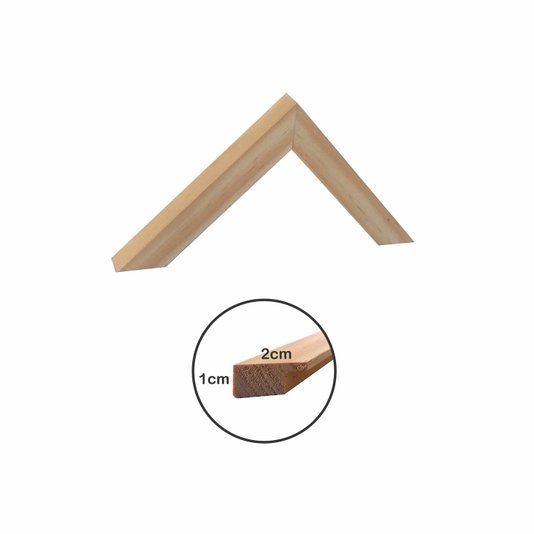 Moldura De Pinus Natural para Quadros Decorativos com Fundo MDF - 2x1