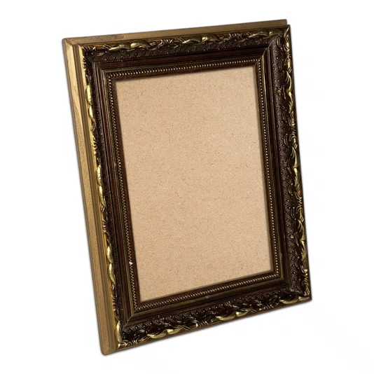 Moldura Dourada com Gravação para Quadros com Fundo MDF - 4x2,5