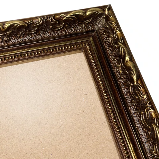 Moldura Dourada com Gravação para Quadros com Fundo MDF e PVC Antirreflexo - 4x2,5