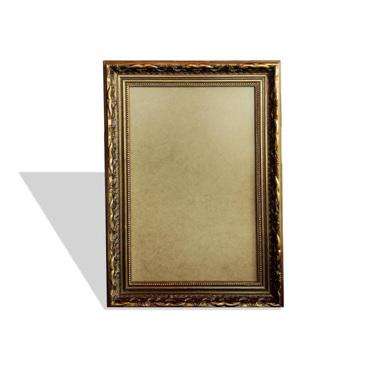 Moldura Dourada com Gravação para Quadros com Fundo MDF e PVC Antirreflexo - 4x2,5