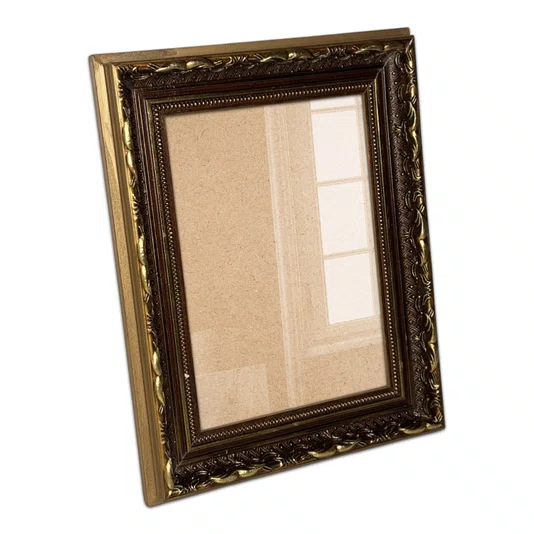 Moldura Dourada com Gravação para Quadros com Fundo MDF e Vidro - 4x2,5
