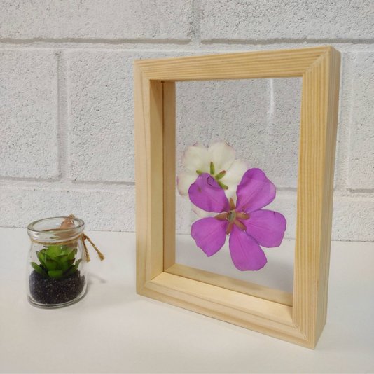 Moldura Dupla Face em Madeira de Pinus com Duplo PS Cristal Transparente - 1,5x4,5
