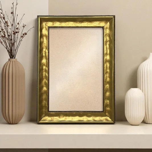 Moldura Efeito Metal Martelado para Quadros e Fotos com Fundo Mdf e Frente em PVC Antirreflexo - 2x1,8