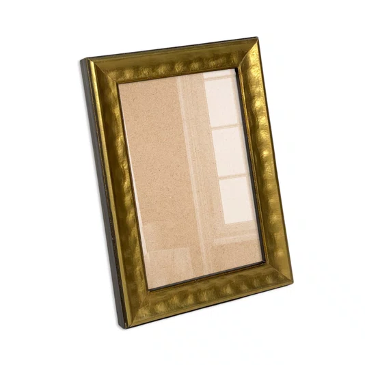 Moldura Efeito Metal Martelado para Quadros e Fotos com Fundo Mdf e Frente em Vidro - 2x1,8