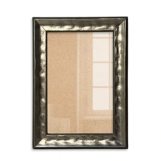 Moldura Efeito Metal Martelado para Quadros e Fotos com Fundo Mdf e Frente em Vidro - 2x1,8