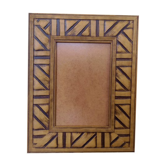 Moldura em Madeira Natural com Gravação para Quadros e Fotos com Fundo MDF e PVC Antirreflexo - 4,5x1,2