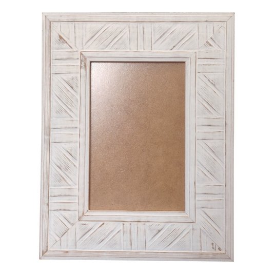 Moldura em Madeira Natural com Gravação para Quadros e Fotos com Fundo MDF e PVC Antirreflexo - 4,5x1,2