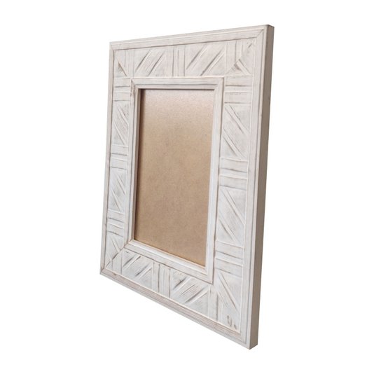 Moldura em Madeira Natural com Gravação para Quadros e Fotos com Fundo MDF e PVC Antirreflexo - 4,5x1,2