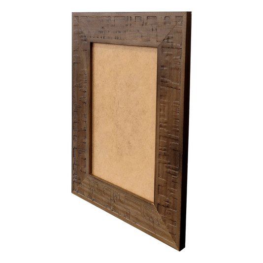 Moldura em Madeira Natural Gravada para Quadros e Fotos com Fundo MDF - 3x1
