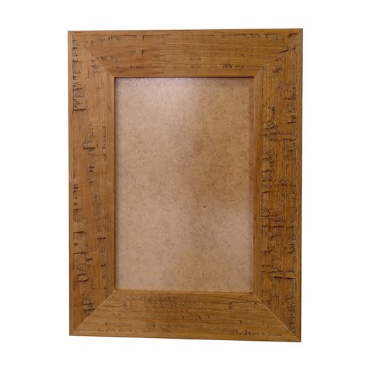 Moldura em Madeira Natural Gravada para Quadros e Fotos com Fundo MDF e PVC Antirreflexo - 3x1