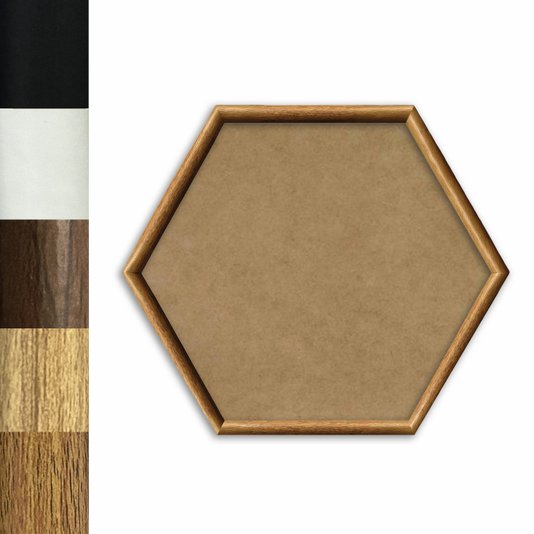 Moldura Hexagonal Abaulada Lisa Revestida para Quadros com Fundo Mdf - 2x3