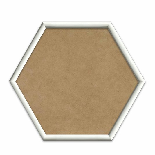 Moldura Hexagonal Abaulada Lisa Revestida para Quadros com Fundo Mdf - 2x3