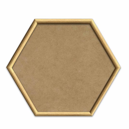 Moldura Hexagonal Abaulada Lisa Revestida para Quadros com Fundo Mdf - 2x3