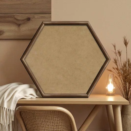 Moldura Hexagonal Abaulada Lisa Revestida para Quadros com Fundo Mdf - 2x3