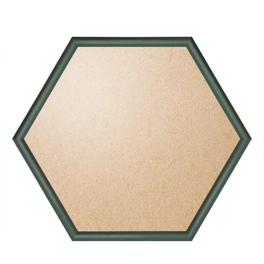 Moldura Hexagonal Abaulada Lisa Revestida para Quadros com Fundo MDF E Frente Em PVC Antirreflexo - 2x3