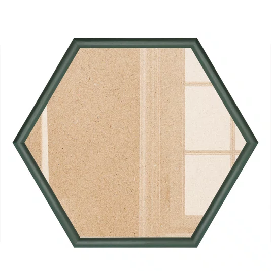 Moldura Hexagonal Abaulada Lisa Revestida para Quadros com Fundo MDF E Frente Em Vidro - 2x3
