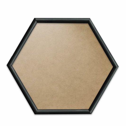 Moldura Hexagonal Abaulada Lisa Revestida para Quadros com Fundo MDF E Frente Em PVC Antirreflexo - 2x3