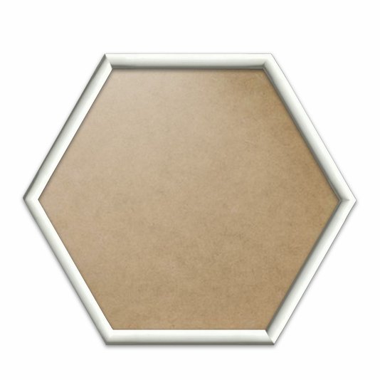 Moldura Hexagonal Abaulada Lisa Revestida para Quadros com Fundo MDF E Frente Em PVC Antirreflexo - 2x3