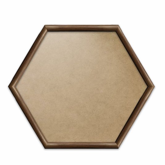Moldura Hexagonal Abaulada Lisa Revestida para Quadros com Fundo MDF E Frente Em PVC Antirreflexo - 2x3