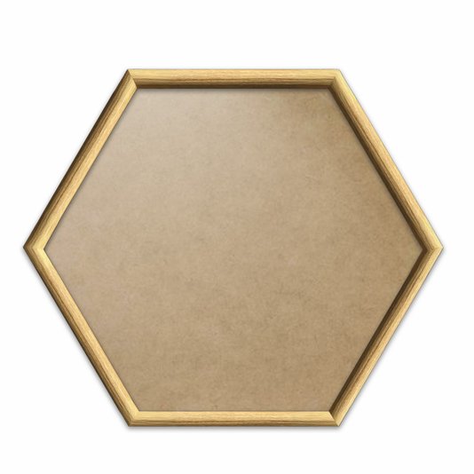 Moldura Hexagonal Abaulada Lisa Revestida para Quadros com Fundo MDF E Frente Em PVC Antirreflexo - 2x3