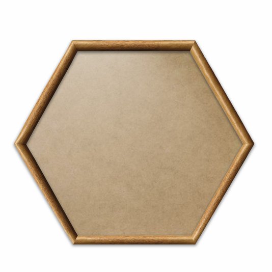 Moldura Hexagonal Abaulada Lisa Revestida para Quadros com Fundo MDF E Frente Em PVC Antirreflexo - 2x3