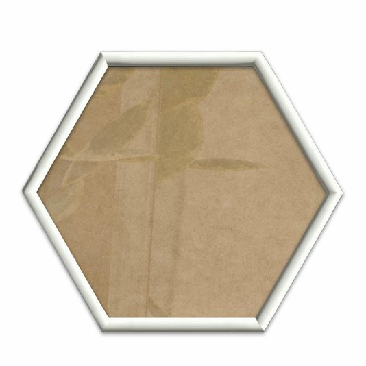 Moldura Hexagonal Abaulada Lisa Revestida para Quadros com Fundo MDF E Frente Em Vidro - 2x3