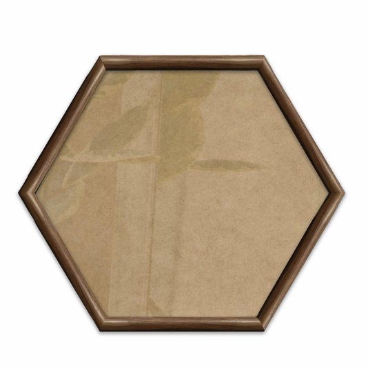 Moldura Hexagonal Abaulada Lisa Revestida para Quadros com Fundo MDF E Frente Em Vidro - 2x3