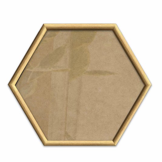 Moldura Hexagonal Abaulada Lisa Revestida para Quadros com Fundo MDF E Frente Em Vidro - 2x3
