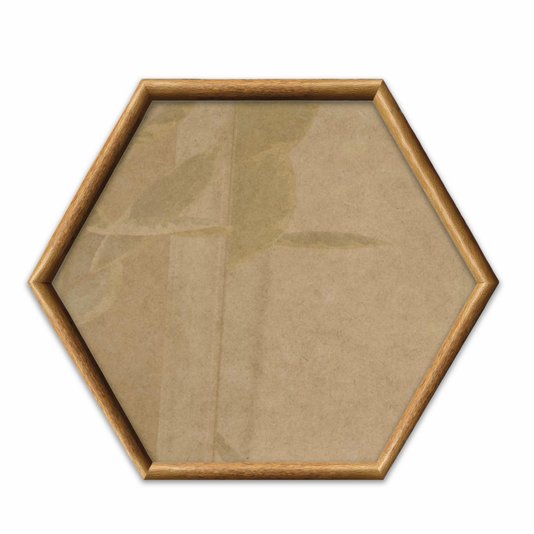 Moldura Hexagonal Abaulada Lisa Revestida para Quadros com Fundo MDF E Frente Em Vidro - 2x3
