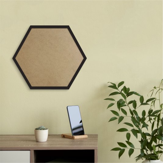 Moldura Hexagonal Caixinha para Quadros com Fundo MDF e PVC Antirreflexo - 1,5x3