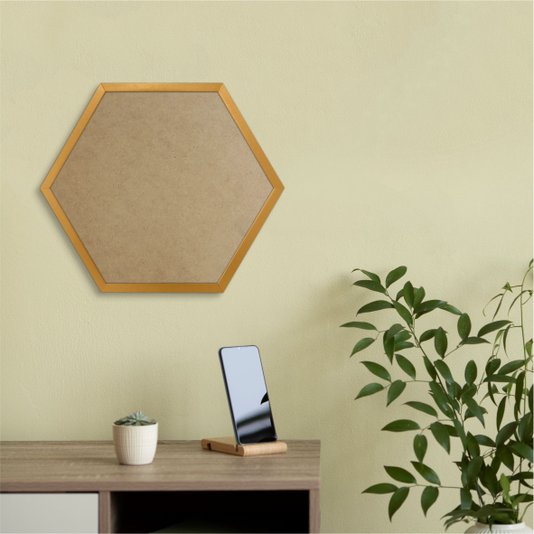 Moldura Hexagonal Caixinha para Quadros com Fundo MDF e PVC Antirreflexo - 1,5x3